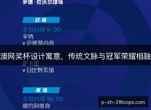 澳网奖杯设计寓意,传统文脉与冠军荣耀相融 澳网奖杯设计寓意,传统文脉与冠军荣耀相融